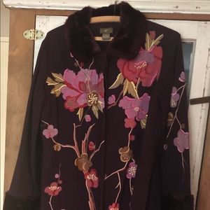 Anthropologie Cherry Blossom Coat